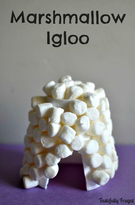 Marshmallow Igloo, Winter Crafts For Toddlers, Easy Winter Crafts, Winter Crafts Preschool, January Crafts, Crafts For Toddlers, December Crafts, Winter Activities For Kids, Winter Preschool