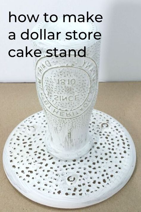 Dollar Store Cake Stand, Dollar Tree Cake Stand, Diy Cake Stand Dollar Store, Tree Cake Stand, Cake Stand Diy, Decor Hacks Diy, Aging Terra Cotta Pots, Cake Stand Decor, Diy Cake Stand