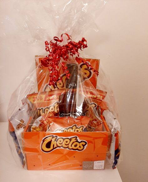 #Cheetos gift basket easy Hot Cheetos Gift Basket, Making A Gift Basket, Homemade Fathers Day Gifts, Best Gift Baskets, Hamper Basket, Diy Baby Shower Gifts, Birthday Weekend, Christmas Baskets, Baby Shower Diy