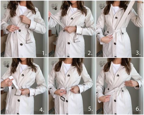 Sydne Style shows how to tie a trench coat in 6 easy steps copy. Click for deets! Tie A Trench Coat Belt, Trench Coat Belt, Coat Belt, Springtime In Paris, Black And Khaki, Los Angeles Fashion, Los Angeles Style, Great Lengths, Belt Tying