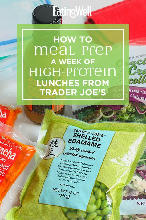 We're walking you through three simple meal-prep guides to prepare high-protein lunches in as few as 10 minutes. Each plan uses a handful of products from Trader Joe's for four days of healthy easy meals. #lunch #lunchideas #healthylunchideas #healthylunches #healthylunch #lunchrecipes #healthyrecipes Trader Joes High Protein Dinner, Trader Joes Meal Plan For One, Trader Joe's Meal Plan, Healthy Trader Joes Recipes Lunch, Quick Healthy Trader Joes Meals, Trader Joe’s Vegetarian Meal Prep, Trader Joes Meal Hack, Easy Lunch Ideas Trader Joes, Trader Joe's Lunch