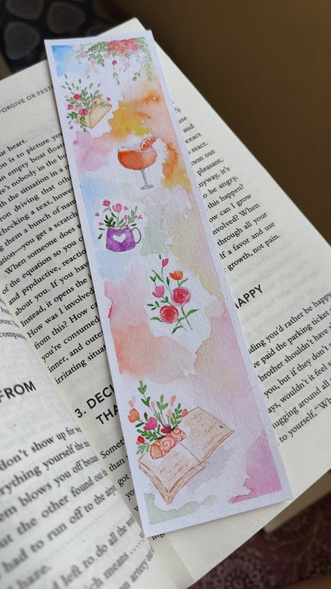 September Watercolor, Bookmark Watercolor, Handmade Bookmarks Diy, Happy Birthday Cards Diy, Learn Watercolor Painting, Diy Friendship Bracelets Tutorial, Creative Bookmarks, Bookmark Craft, Learn Watercolor