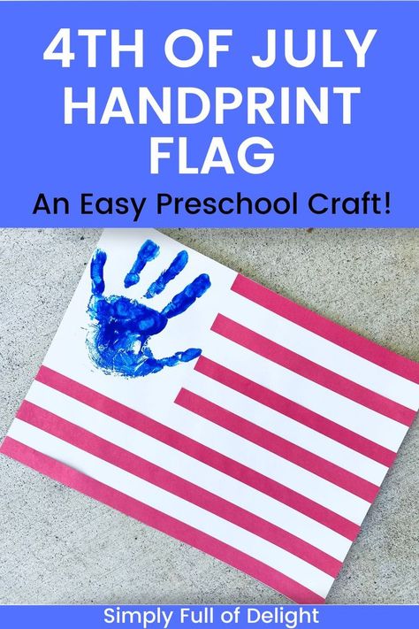 child making handprint flag craft Flag Day Activities, Preschool Life Skills, Handprint Flag, Easy Preschool Crafts, 4th Of July Games, Flag Crafts, Activities Ideas, Veteran's Day, Flag Day