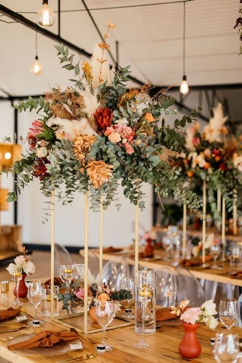 Burnt Orange Weddings Decorations, November Wedding Colors, Orange Wedding Decorations, Orange Wedding Themes, Burnt Orange Wedding, Rust Bridesmaid Dress, Fall Wedding Color Schemes, Rusting Wedding, Orange Wedding Flowers