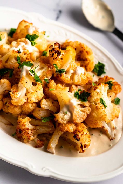 Tahini Roasted Cauliflower, Lebanese Cauliflower, Middle Eastern Cauliflower, Stuffed Cauliflower, Moroccan Cauliflower, Cauliflower Tahini, Roasted Cauliflower With Tahini, Cauliflower With Tahini, Arabic Dishes