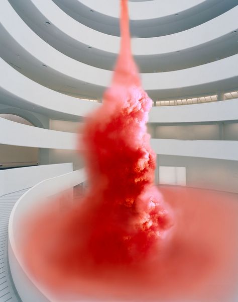 Anish Kapoor, "Ascension (Red)," From the exhibition "Void: Interventions in the Guggenheim Museum," 2010 Anish Kapoor, Blog Art, Design Practice, Guggenheim Museum, Sculpture Installation, Land Art, British Artist, Art Plastique, Art Abstrait