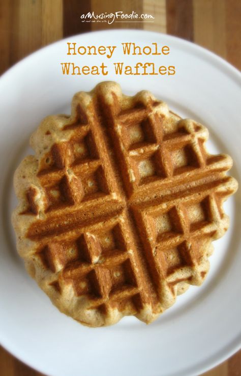 Honey Whole Wheat Waffles Honey Waffles, Wheat Waffles, Wheat Flour Recipes, Quinoa Flakes, Brownie Cake Recipe, Whole Wheat Waffles, Waffles Breakfast, Banana Waffles, Fruit Tart Recipe