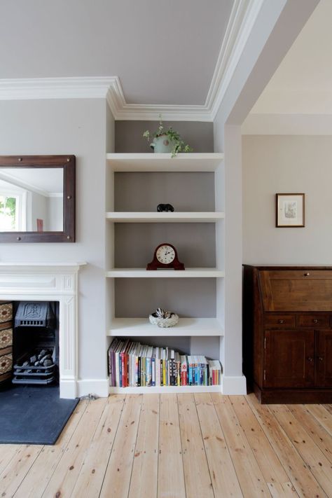 All sizes | Homage to Farrow&Ball (Elephant's Breath & Charlston Grey | Flickr - Photo Sharing! Alcove Shelves, Alcove Shelving, Cabinet Diy, Victorian Living Room, Room Mirror, Living Room Shelves, Room Shelves, Mirror Cabinet, Bath Room