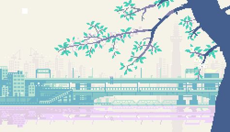 Japan | GIF | Lennsan PixelArt Pixel Aesthetic, Pixel Art Gif, Pixel Gif, Pixel Art Landscape, Gifs Anime, 8 Bit Art, Pixel Art Background, Relaxing Gif, Pixel Animation