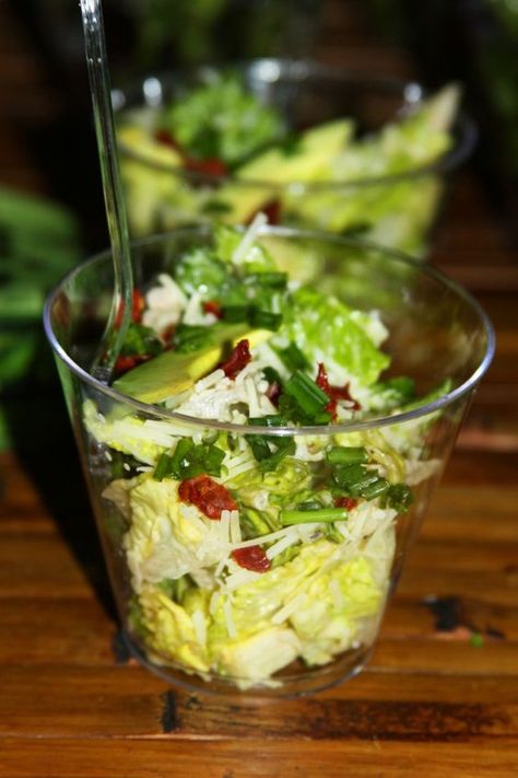 Cyberton Cesar Salad- Put individual salad cups out for easy eating!: Individual Salad Cups, Caesar Salad Cups, Pre Prom Party, Salad Cups, Thanksgiving Side Dishes Easy, Best Thanksgiving Side Dishes, Thanksgiving Food Sides, Individual Salads, Thanksgiving Recipes Side Dishes