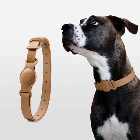 Leather pet Collar Integrated with Apple AirTag Tracker case Holder for Dog/cat Personalized Accessories,Rugged Aesthetic Comfortable Strap with Anti-Lost Waterproof Protective Cover (Brown, S/400mm) Cat Tracker, Prepper Gear, Apple Airtag, Collar Chain, Collar Dog, Pet Safety, Cat Accessories, Losing A Pet, Leather Collar