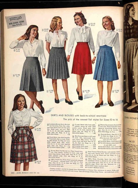 Uniforms Restaurant, Uniforms School, Restaurant Vintage, Modern School, High School Fashion, School Uniform Fashion, School Uniform Outfits, Sears Catalog, Vintage Fashion 1950s