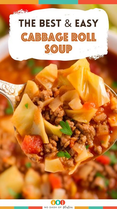 Indulge in the ultimate comfort with our Cabbage Roll Soup recipe! A savory blend of beef, cabbage, and spices in a delightful tomato broth. Warm up your day with a bowlful of this cozy goodness. Get the full recipe here and start cooking today! Cabbage Roll Soup Recipe, Beef Cabbage Soup, Easy Cabbage Rolls, Beef Cabbage, Cabbage Roll Soup, Cabbage Roll, Tomato Broth, Comfort Dishes, Beef Soup