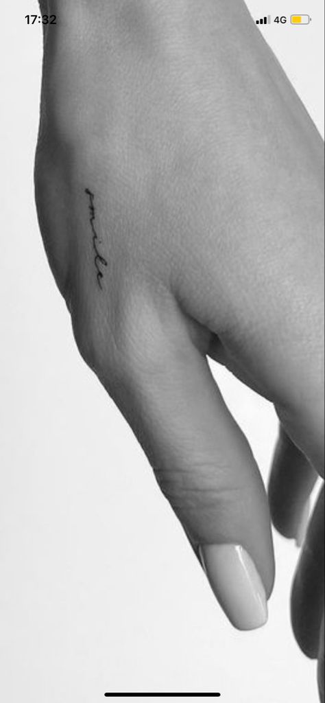 Elegant Cursive Tattoo, Mini Hidden Tattoos, Slim Tattoo Ideas, Know You’re Enough Tattoo, Che Sara Sara Tattoo, Initial Fine Line Tattoo, Side Of Thumb Tattoo, Back Wrist Tattoo, For Him Tattoos