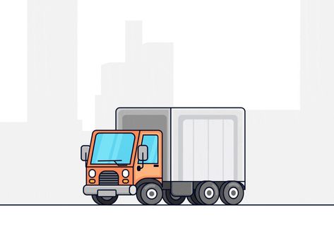 Delivery Animation, Logistics Design Creative, Logistics Design, Truck Delivery, Container Truck, Captain America Wallpaper, Ads Creative Advertising Ideas, Moving Truck, Motion Graphics Design