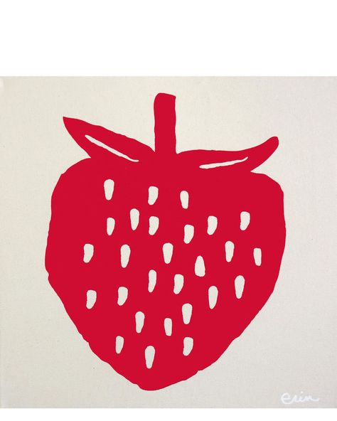 Strawberry Ink Drawing, Strawberry Linocut, Erin Flett, Strawberry Drawing, Strawberry Art, Cotton Mill, 달력 디자인, Photography Shop, Mother Of Two