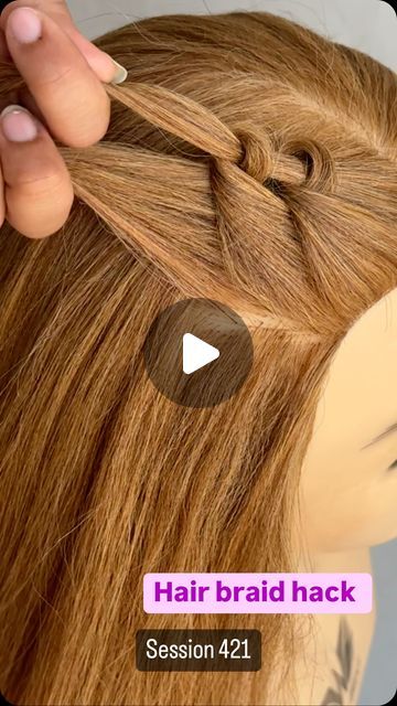 Hair Styles For Girls Braids, Easy Braided Hairstyles Medium Hair, Braided Hair Designs, Easy Braid Hacks, How To Braid My Own Hair, Sporty Updos For Long Hair, Knot Braids Hairstyles, Crazy Braids Hairstyles, Hair Styles Step By Step Easy