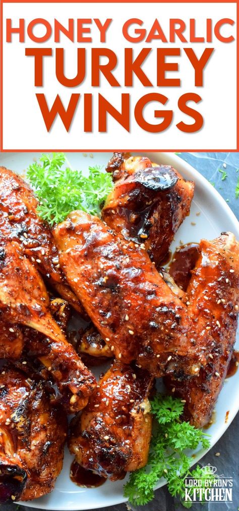 Roasted Honey Lemon Pepper Turkey Wings, Turkey Wings Dinner, Honey Garlic Turkey Wings, Turkey Wings For Thanksgiving, Grilled Turkey Wings Recipe, Turkey Wing Meal Ideas, How To Cook Turkey Wings, Honey Turkey Wings, Turkey Wing Dinner Ideas