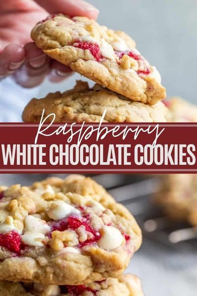 Recipes White Chocolate Chips, Dessert Recipes White Chocolate, White Raspberry Cookies, Baking With Fresh Raspberries, Recipe With Raspberries, Desserts With White Chocolate Chips, Baking White Chocolate, Cookie Recipes White Chocolate, White Chip Cookies