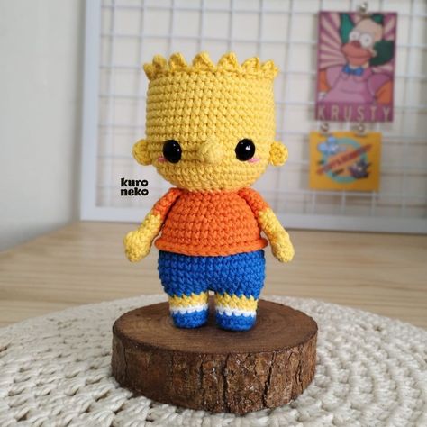 Bart amigurumi PDF Pattern - Etsy Rugrats Crochet Pattern, Crochet Bart Simpson, Bart Simpson Crochet Free Pattern, Bowser Jr Crochet Pattern, Crochet Simpsons Free, Nibbler Futurama Crochet, Knitting Kit, Step By Step Instructions, Pdf Pattern