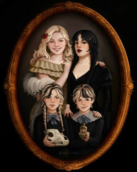 Addams Familie, Addams Family Wednesday, Catty Noir, Lesbian Art, Lgbt Art, Pinturas Disney, Addams Family, Wednesday Addams, الرسومات اللطيفة