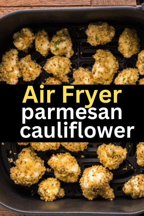 This flavorful Air Fryer Parmesan Cauliflower is coated in a savory garlic parmesan sauce and air-fried to crispy perfection! With only 4 net carbs per cup, it’s the perfect low-carb, buttery side dish. The Best Air Fryer Cauliflower, Parmesan Cauliflower Air Fryer, Breaded Cauliflower Air Fryer, Air Fry Cauliflower Recipes, Air Fried Cauliflower Recipes, Fried Cauliflower Air Fryer, Airfryer Cauliflower Recipes, Cauliflower Recipes Air Fryer, Air Fryer Low Carb Recipes