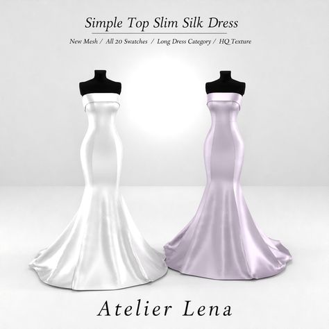 [Atelier Lena] Simple Top Slim Silk Dress | Patreon Sims 4 Wedding Dress Patreon, Sims4 Wedding Dress, Sims 4 Bridesmaid Dress Cc, Sims 4 Ball Gown, The Sims 4 Wedding Dress, Sims 4 Cc Dress Patreon, Sims 4 Prom Dress, Sims 4 Long Dress, Sims 4 Formal Cc