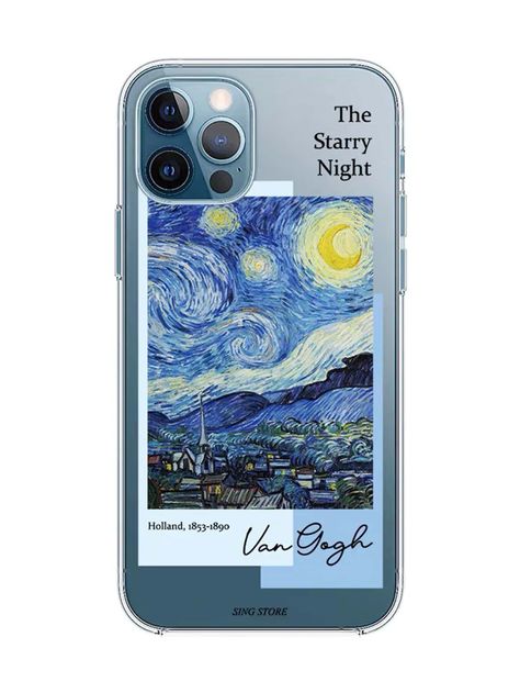 Multicolor    TPU Graphic,Slogan Phone Cases Embellished   Phone/Pad Accessories Painting For Phone Case, Phone Cases Art Paint, Phone Cover Aesthetic Painting, Van Gogh Iphone Theme, Phone Case Art, Painted Phone Case, Phone Case Aesthetic, Phone Case Painting, Phone Case Ideas