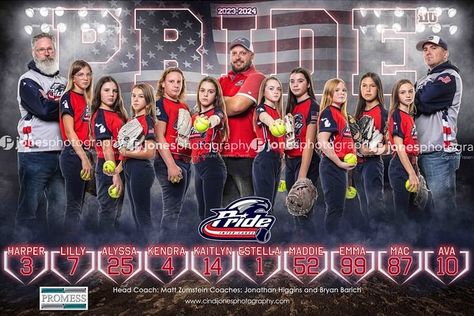 Pride Banner 2023 - Team Sport Banner Samples - cjonesphotos Softball Team Photos, Softball Team Pictures, Softball Pictures Poses, Softball Photography, Softball Team Banners, Softball Photos, Softball Banner, Baseball Team Banner, Cheer Team Pictures