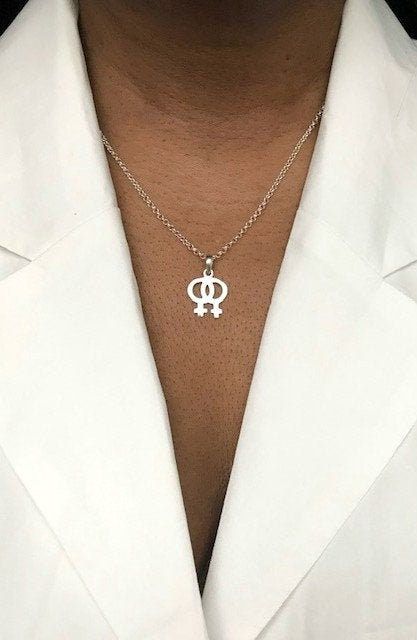 Female Symbol Necklace, Venus Symbol Necklace, Feminist Necklace, Birthday Gift For Her, Mother's Day Necklace Gift by Instyleglamour on Etsy Lesbian Symbol, Feminist Necklace, Jewelry For Moms, Jewelry For Girlfriend, Venus Symbol, Girlfriend Jewelry, Female Symbol, Symbol Necklace, 21st Gifts