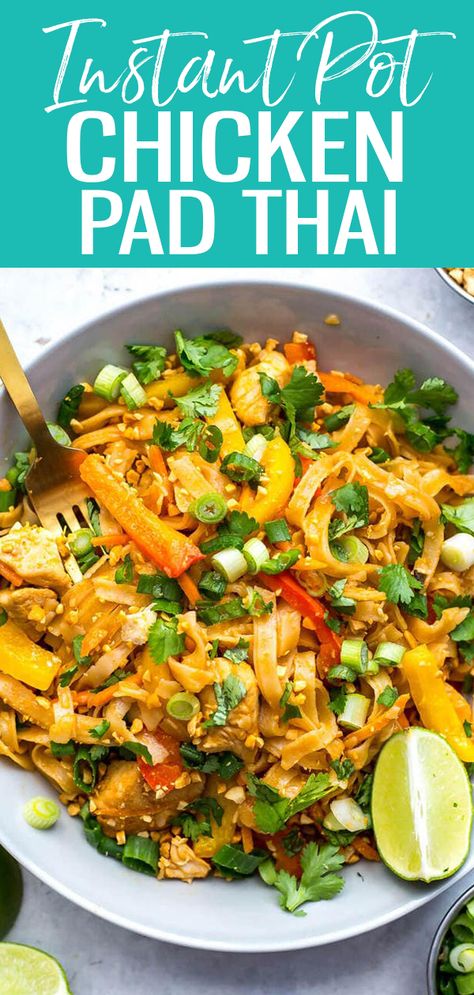 One Pot Pad Thai Recipe, One Pot Pad Thai, Homemade Pad Thai, Chicken Pad Thai, Recipes Instant Pot, Power Bowl, Pad Thai Recipe, One Pot Dinner, Meal Prep Bowls