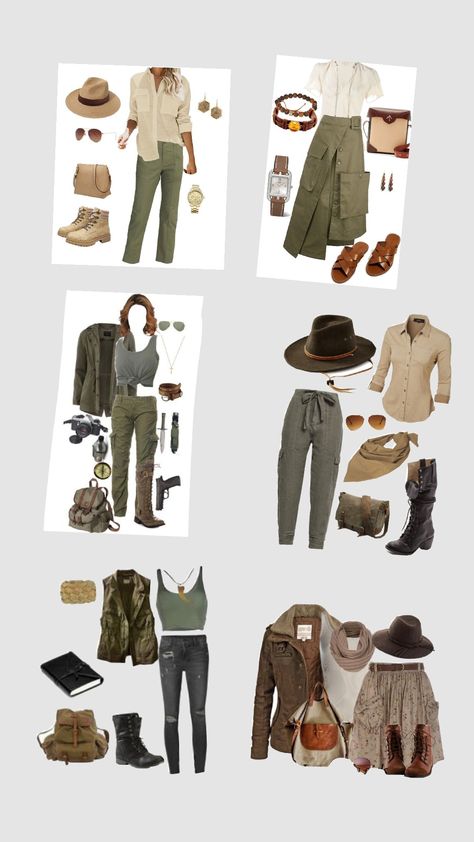 Jungle expedition core 💕 Jungle Style Outfit, Jungle Outfit Costumes, Safari Style Outfit, Expedition Outfit, Safari Adventure Outfit, Safari Outfit Women, Jungle Expedition, Moda Safari, Africa Safari Clothes