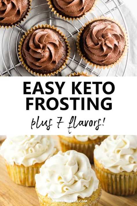 Buttercream Frosting Without Powdered, Keto Buttercream Frosting, Frosting Without Powdered Sugar, Keto Frosting, Low Carb Cupcakes, Keto Cakes, Keto Cupcakes, Coffee Extract, Low Fat Low Carb