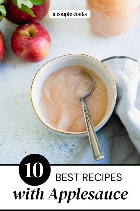 Apple Puree Cake Recipe, Apple Puree Recipe Desserts, Recipes With Applesauce, Applesauce Recipes, Apple Puree, A Couple Cooks, Applesauce Muffins, Blueberry Breakfast Cake, Apple Breakfast