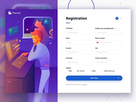 Registration page by Kayly Lai Registration Form Design Website, Form Design Layout, Registration Form Design, การออกแบบ Ui Ux, Form Design Web, Form Ui, Login Ui, Ui Forms, Login Page Design