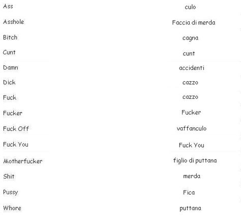 Italian Swear Words - Learn Italian Swear Words In Other Languages, Swearing In Italian, Curses In Italian, Swear Words In Italian, Bad Words In Italian, Italian Bad Words, Flirt In Italian, Italian Slang Words, Swear Words In Different Languages