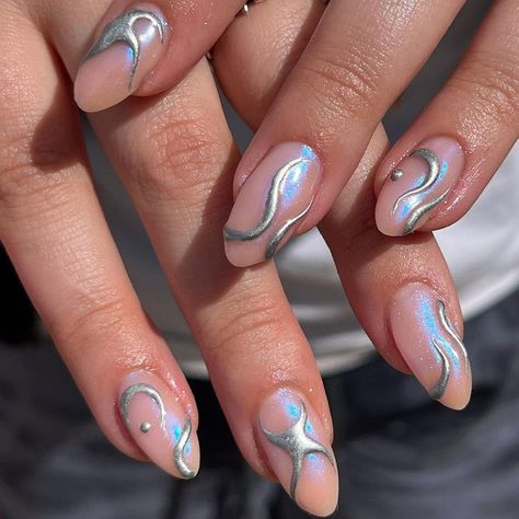 love love love these 3D chromes ▪️ ▪️ ▪️ ▪️ ▪️ #nailslondon #gelnailslondon #gelnailart #nailartdesigns #summernails #pastelnails… | Instagram Nails Biab, Nails Abstract, 2023 Love, April 13, Chrome Nails, Love Love Love, Love Love, Nail Designs, Daisy