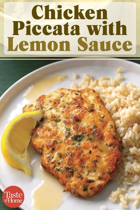 Chicken Piccata With Lemon Sauce, Chicken Thights Recipes, Lemon Chicken Piccata, Healthy Chicken Recipes Easy, Lemon Chicken Recipe, Chicken Piccata, Lemon Sauce, Idee Pasto Sano, Chicken Salad Recipes