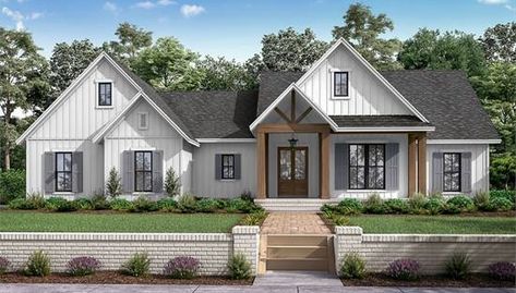 image of Green Hills House Plan Craftsman Ranch House Plans, Craftsman Ranch, House Plans One Story, Ranch House Plan, Ranch Style House Plans, Craftsman Style House, Residential Architect, Green Hills, Craftsman Style House Plans