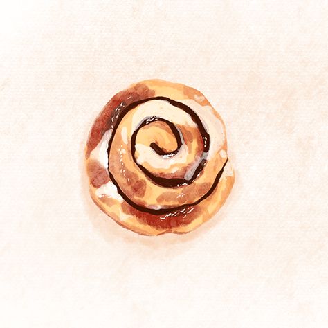 Watercolor Cinnamon Roll, Cinnamon Bun Illustration, Cute Cinnamon Roll Drawing, Cinnamon Bun Drawing, Cinnamon Rolls Drawing, Cinnamon Roll Painting, Cinnamon Roll Illustration, Cinnamon Roll Drawing, Cinnamon Drawing