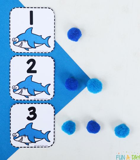 Use these shark calendar numbers to teach and practice a variety of early math skills with preschool, pre-k, and kindergarten kids. They're a great addition to your summer lesson plans or an ocean unit study. The shark number cards are very easy to prep, so you can have them ready to go tomorrow. Click the Fun-A-Day.com link to get your own set. Ocean Unit Study, Summer Lesson Plans, Summer Lesson, Ocean Unit, Calendar Numbers, Early Math, Unit Study, The Shark, Ocean Theme