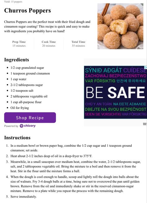 Churro Poppers Recipe, Churro Balls Recipe, Churros Balls, Baker Knowledge, Churro Poppers, Churro Balls, Churro Recipe, Basic Bread Recipe, Kitchen Witch Recipes