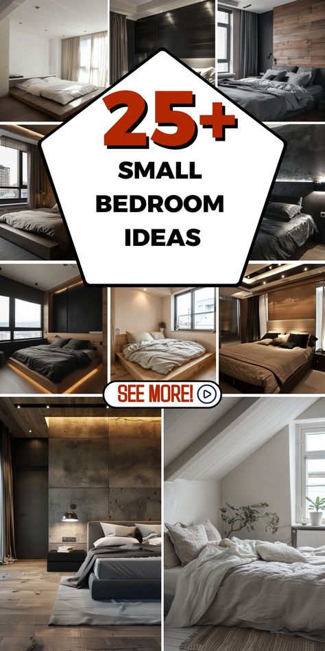 8x10 Bedroom Layout, Small Bedroom Layout Ideas, Small Bedroom Ideas For Couples, Functional Headboard, Tiny Bedroom Design, Small Bedroom Interior, Small Bedroom Layout, Small Space Bedroom, Small Bedroom Designs