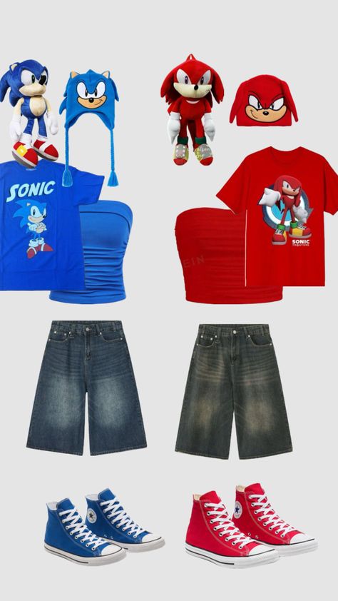 sonic and knuckles costume bc i want it to be halloween and this is what me and my friend are going as😋 Knuckles Costume, Sonic And Knuckles, Sonic Costume, Cute Group Halloween Costumes, Sonic & Knuckles, Duo Halloween Costumes, Me And My Friend, Holloween Costume, Outfit Inspo Casual