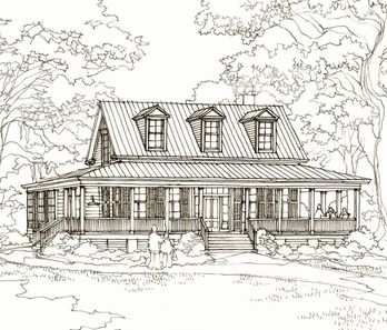 Exterior Front Rendering Lowcountry House, Artsy House, Garage Apartment Floor Plans, Craftsman Houses, Porch House, Southern Living House, Historical Concepts, Coastal Architecture, House Kits