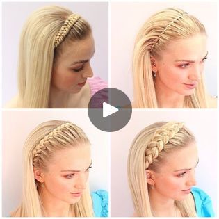 Easy Braided Headband, Braided Headband Hairstyle Curly Hair, Braided Headband Hairstyles, Headband Braid Hairstyles, Hair Braid Headband, Braided Headband Hairstyle Tutorial, Headband Braids, Braids Headband, French Braid Headband