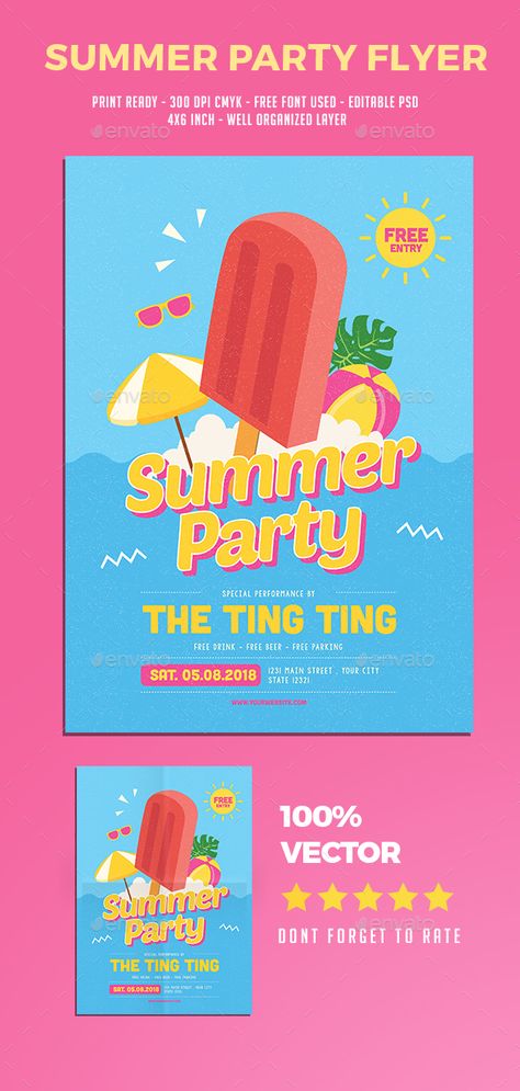 Summer Event Design, Summer Festival Poster, Summer Poster Design, Summer Ads, Summer Party Poster, Beach Party Flyer, Logotype Typography, Fashion Poster Design, Festival Flyer