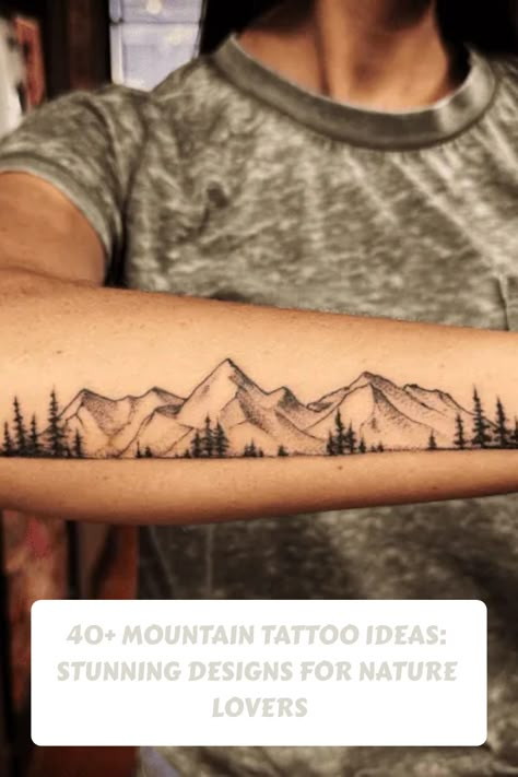 Explore over 40 stunning mountain tattoo ideas perfect for nature lovers. From minimalist designs to intricate landscapes, these tattoos capture the beauty and serenity of the great outdoors. Whether you're a hiker, camper, or simply appreciate the majesty of mountains, these tattoos are sure to inspire your next ink. Embrace your love of nature with these breathtaking mountain tattoo designs. Mountain Tattoo Ideas, Moutain Tattoos, Small Mountain Tattoo, Tree Silhouette Tattoo, Outdoor Tattoo, Mountain Range Tattoo, Sky Tattoos, Mountain Tattoo Design, Simple Tattoos For Women