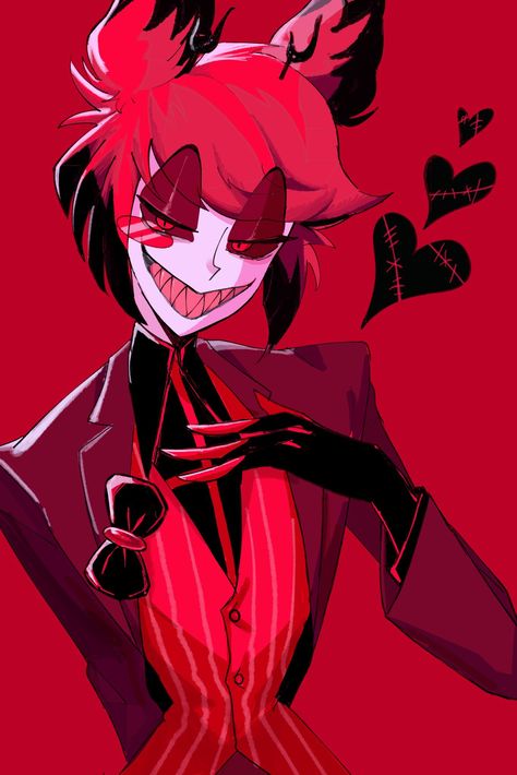 Alastor Valentines Day, Alastor Inspired Outfit, Alster Hazbin Hotel, Alastor Radio, Alastor Fanart, Red Characters, Radio Tower, Radio Demon, Alastor Hazbin Hotel