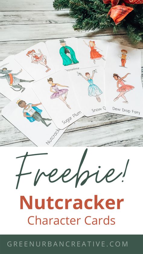 Free Nutcracker ballet flashcards with hand-drawn watercolor illustrations of the beloved characters! #nutcracker #ballet #flashcards #free #printable Nutcracker Art Lesson, Nutcracker Ballet Characters, Free Nutcracker Printable, Nutcracker Ballet Crafts, Nutcracker Tea Party Ideas, Nutcracker Printables Free, Nutcracker Games, Nutcracker Ballet Illustration, Nutcracker Activities